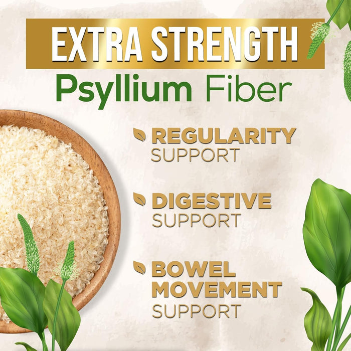 Nature's Nutrition - Psyllium Husk Capsules 1450mg, Non-GMO Gluten Free Digestive Support Natural Fiber Supplement