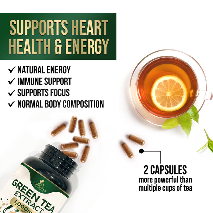 Green Tea Extract Capsules with EGCG – 1000mg – 120 Capsules