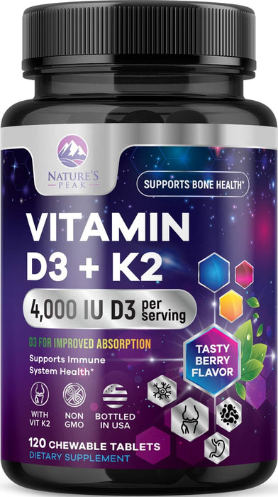Vitamin D3 K2 – 5000 IU – 120 Tablets