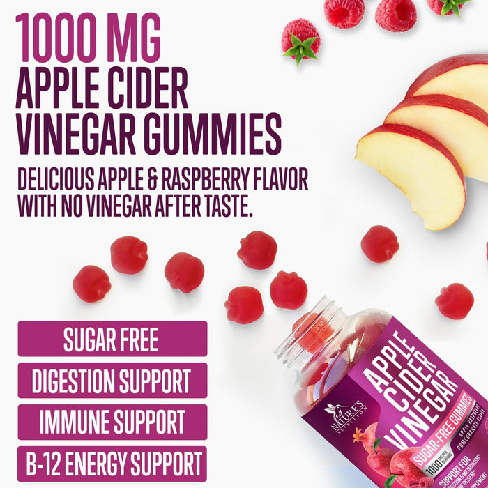 Apple Cider Vinegar Gummies Sugar Free 1000mg for Cleanse – 60 Gummies