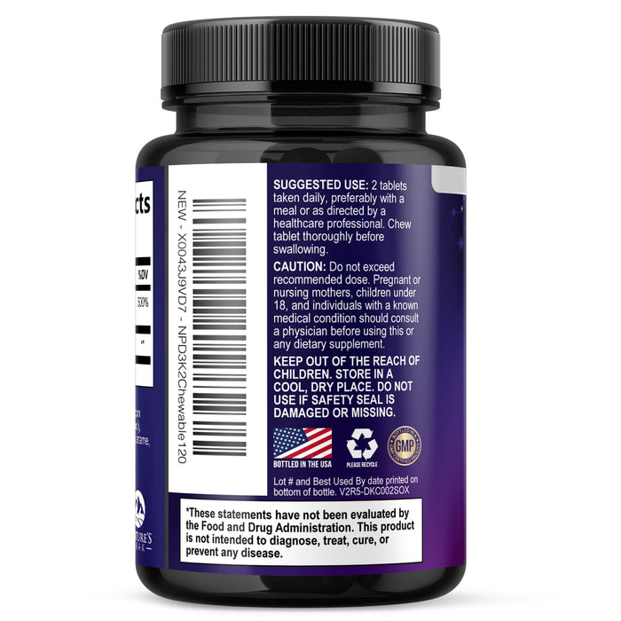 Vitamin D3 K2 – 5000 IU – 120 Tablets