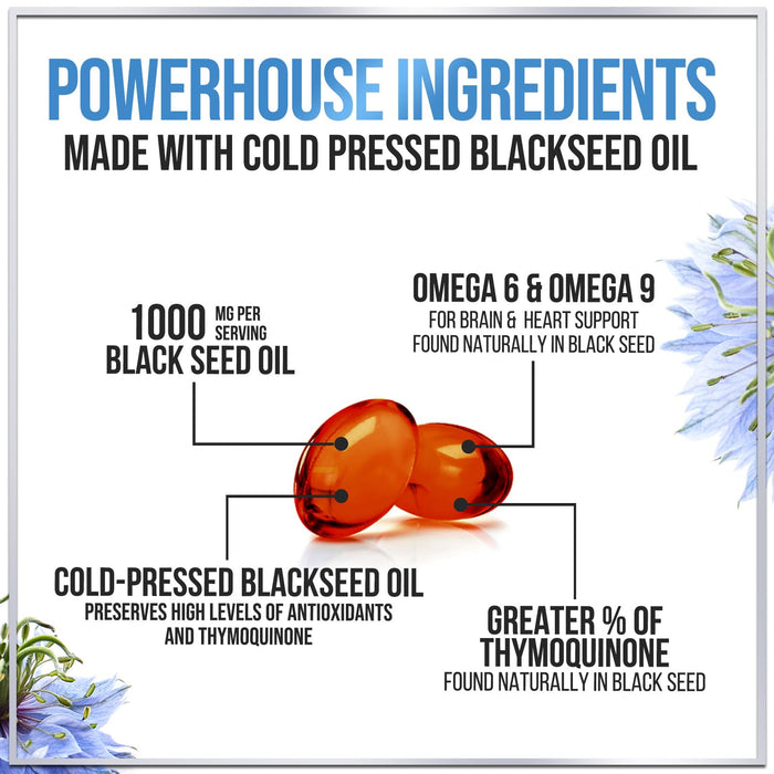 Black Seed Oil Softgels 1000mg – 120 Softgels