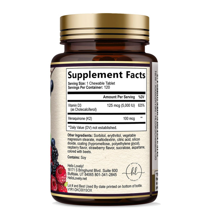 Vitamin D3 K2 – 5000 IU – 120 Tablets
