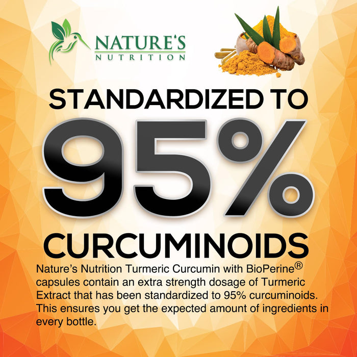 Turmeric Curcumin with BioPerine 95% Curcuminoids 2600mg with Black Pepper for Absorption – 240 Capsules