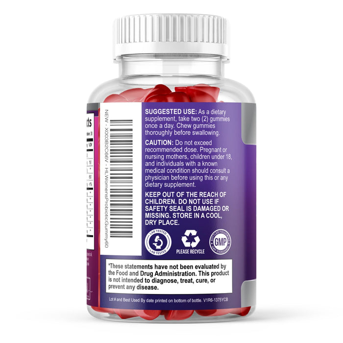 Probiotics for Women Gummies with Cranberry – 3 Billion CFU – 60 Gummies