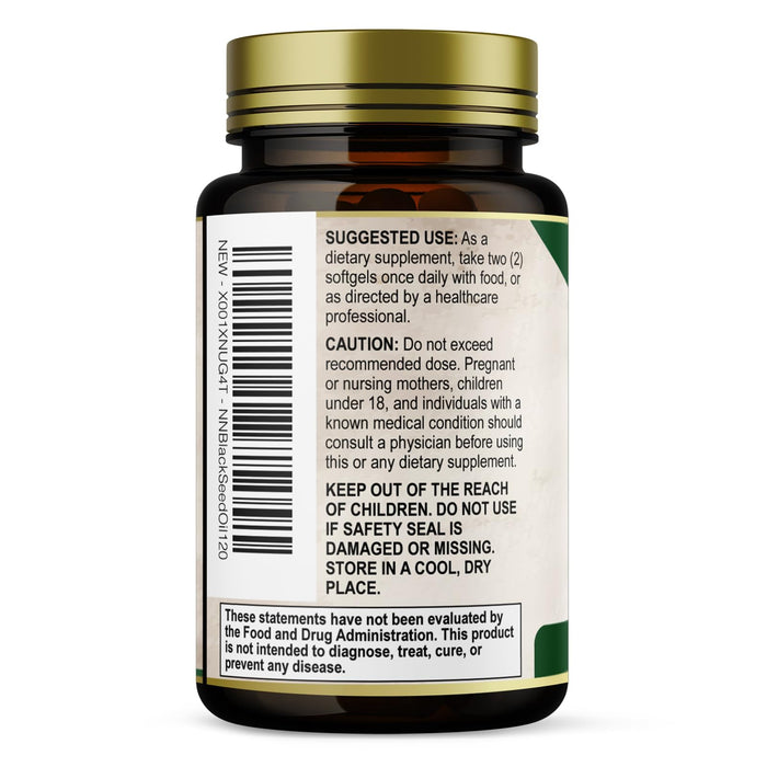 Black Seed Oil Softgels 1000mg – 120 Softgels