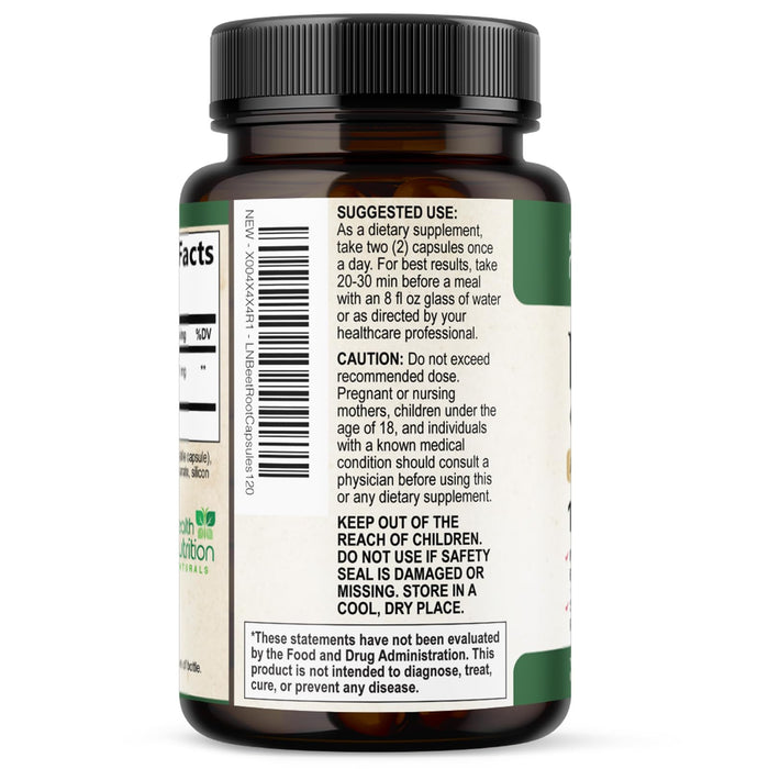 Beet Root Capsules 1300mg - Organic Red Beetroot Powder - 120 Vegan Capsules