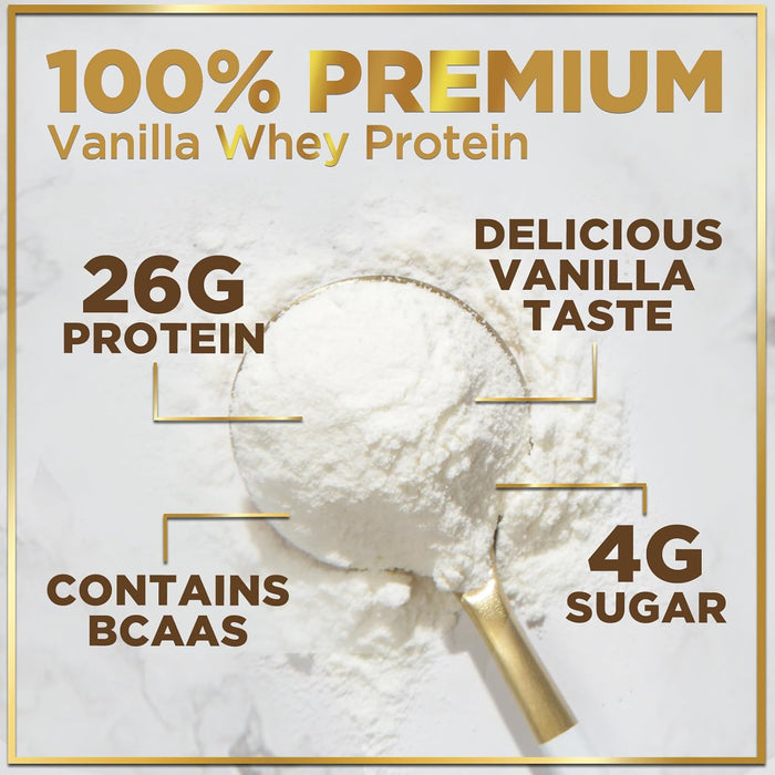 Vegan Protein Powder, Vanilla - 100% Plant Protein, 3.4g BCAAs, Premier Isolate, No Dairy, Whey or Gluten, Non-GMO, Easy Digesting, Vegan Protien Powder Women & Men, 2 Pounds (30 Servings)