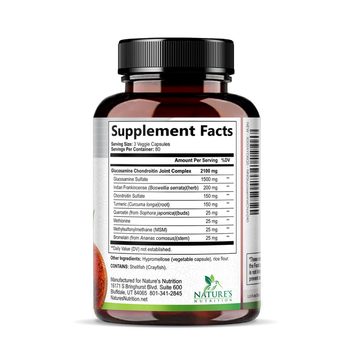 Glucosamine Chondroitin MSM 2100mg Complex – 240 Capsules