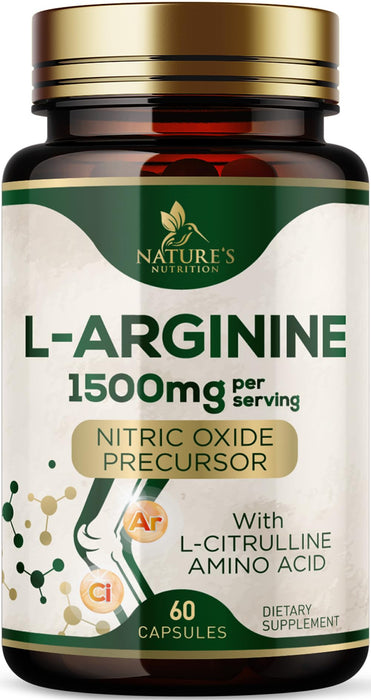 Nitric Oxide Formula with L-Arginine + Citrulline – 1000mg – 60 Capsules