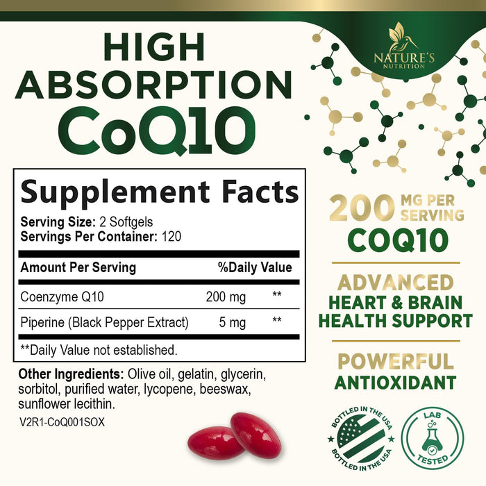 CoQ10 200mg Softgels – 240 Softgels