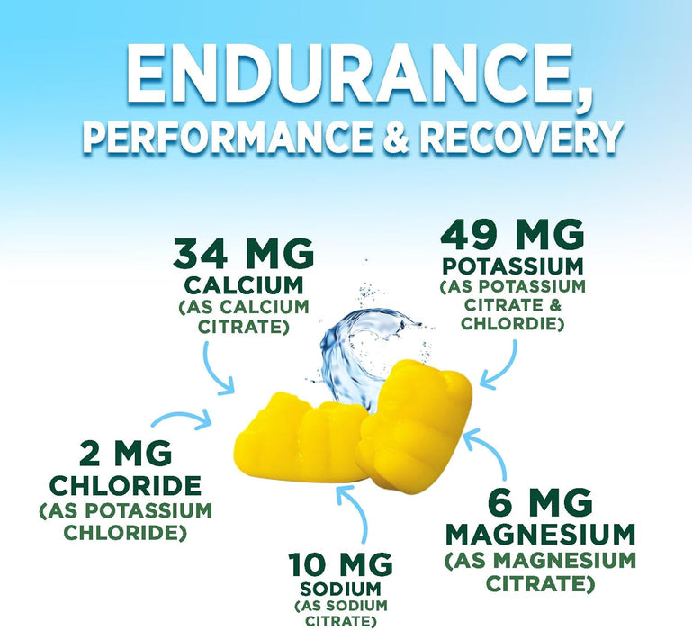 Hydration Electrolyte Gummies - Daily Liquid Replenisher Gummy - Electrolyte Multiplier with Minerals, Potassium & Real Salt - Vegan, Non-GMO - Tasty Lemon Flavor Hydration Electrolytes