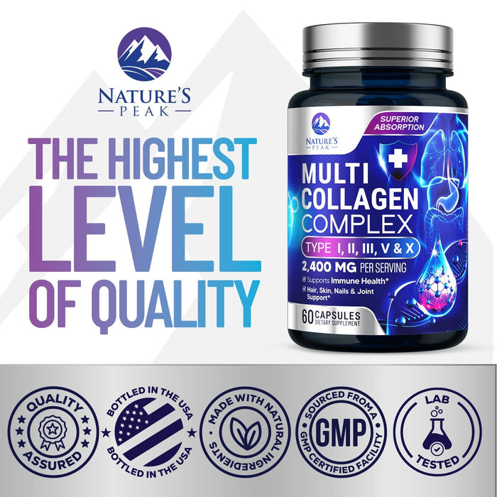 Multi Collagen Peptides for Hair – 60 Capsules