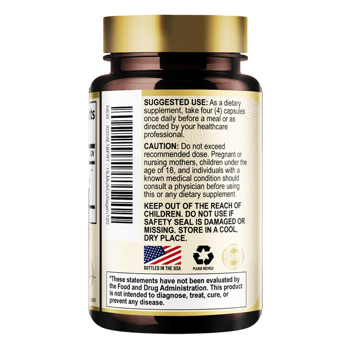 Multi Collagen Peptides for Women – 2400mg – 120 Capsules