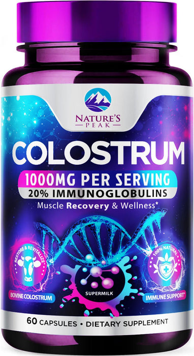 Colostrum 1000mg 20% Immunoglobulins – 60 Capsules