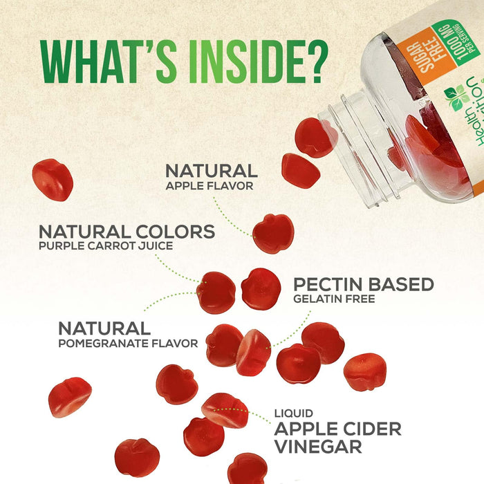 Apple Cider Vinegar Gummies – 1000mg – 60 Gummies
