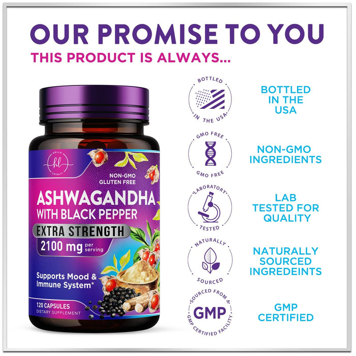 Ashwagandha 2,100 mg – 120 Veggie Capsules