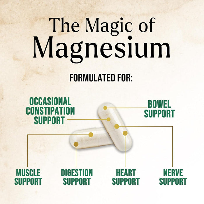 Magnesium Supplement 1000mg - Extra Strength Magnesium Complex for Muscle, Nerve, Bone & Heart Health Support - High Absorption Magnesium Citrate 500mg Capsules