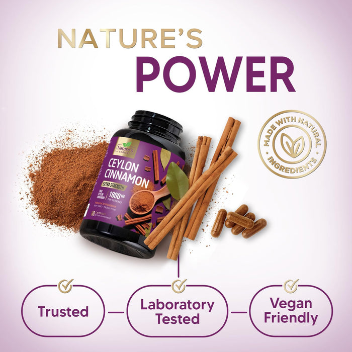 Ceylon Cinnamon Capsules 1800mg – 60 Capsules