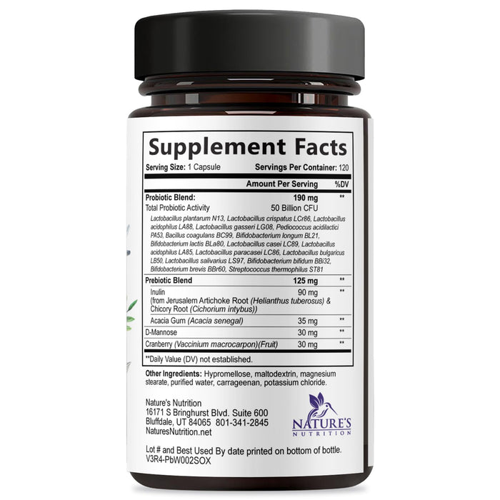 Probiotics for Women – 50 Billion CFU – 120 Capsules