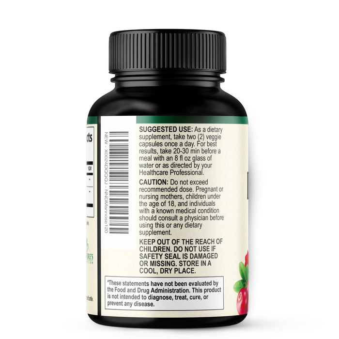 D-Mannose 1,350 mg with Cranberry & Hibiscus – 120 Capsules