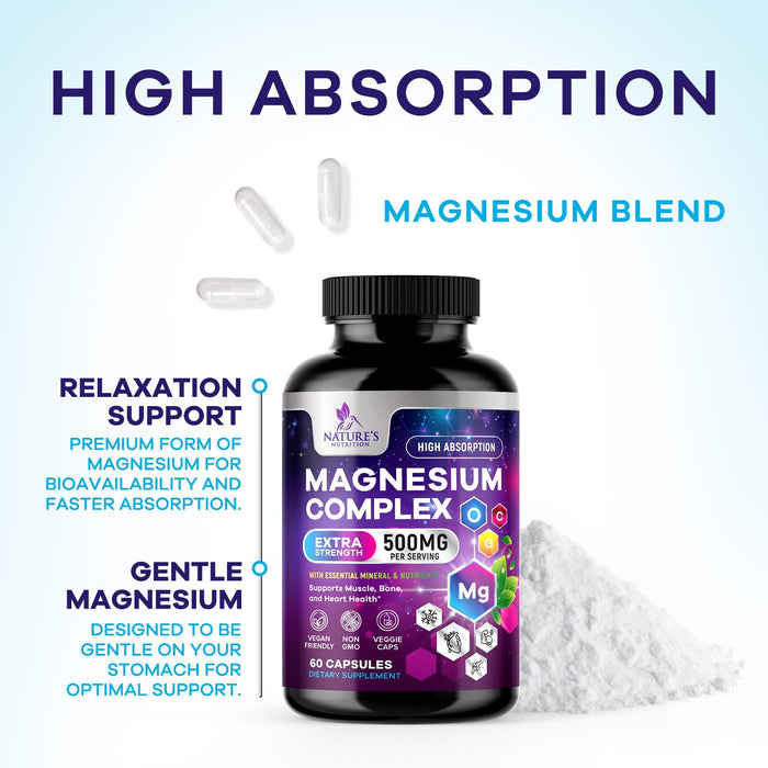 Magnesium Complex 500 mg – 60 Capsules