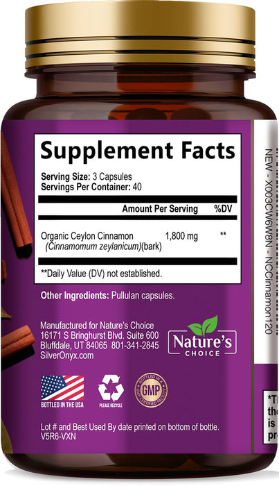 Ceylon Cinnamon Capsules 1800mg – 120 Capsules