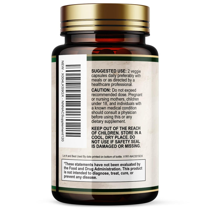 NAC N-Acetyl L-Cysteine (NAC) 1200 mg – 60 Veggie Capsules