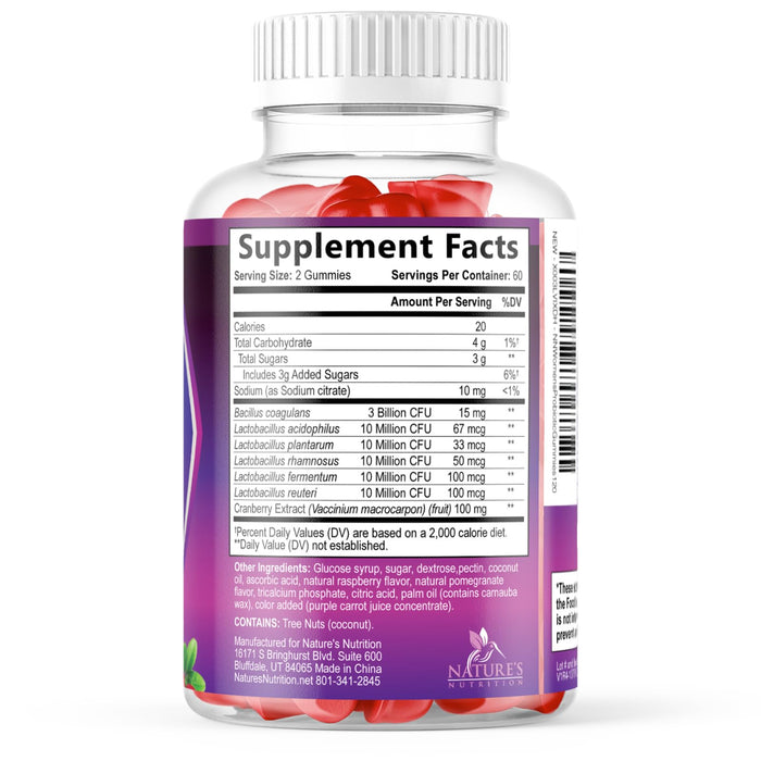 Probiotics for Women Gummies with Cranberry – 3 Billion CFU – 120 Gummies