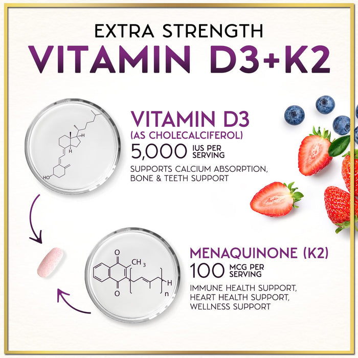Vitamin D3 K2 – 5000 IU – 120 Tablets