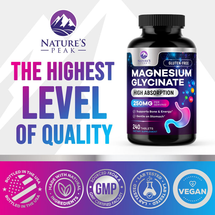 Magnesium Glycinate Chelated – 240 Tablets