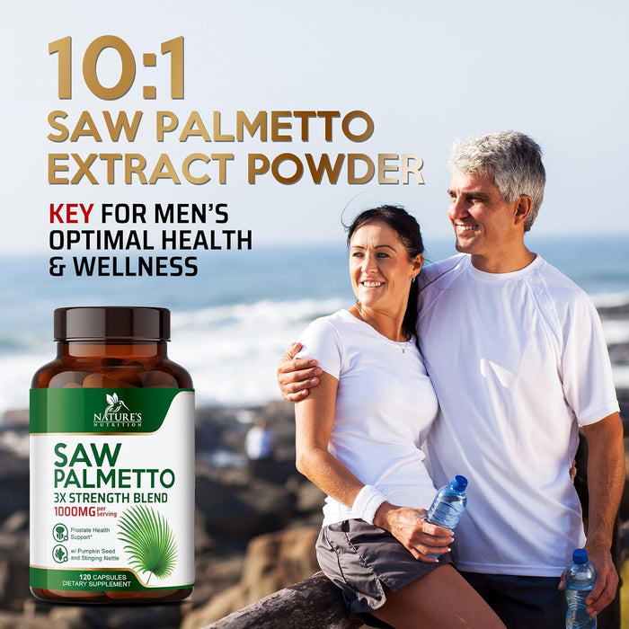Saw Palmetto for Men 1000MG Prostate Health Supplement - Saw Palmetto Extract Prostate Support Supplement, Prostate Supplements for Men's Health Support, Prostate Urinary Health Support, 120 Capsules