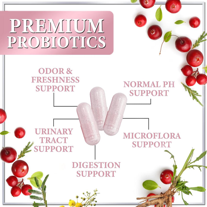 Probiotics for Women with Prebiotics - Womens Probiotic for Digestive, Vaginal, Urinary & Immune Health Support, 90 Billion CFU & 16 Diverse Strains, Cranberry & D-Mannose, Non-GMO