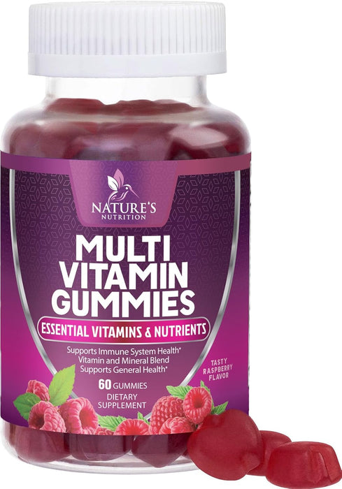 Multivitamin Gummies, Extra Strength Daily Multi Vitamin Gummy for Women & Men with Vitamins A, C, D, E, B6, B12, Zinc & Antioxidants Supplement for Immune Health Support, Non-GMO, Berry