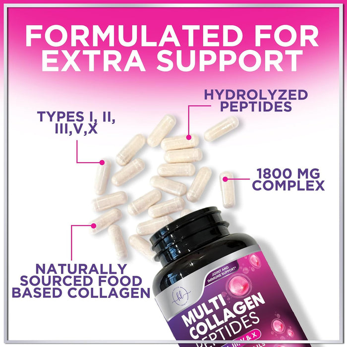 Collagen Peptides Gummies for Women & Men - Collagen Protein with Biotin, Extra Strength Hydrolyzed Collagen Peptides Gummy Supplement for Hair, Skin & Nails & Joint Support, Non-GMO