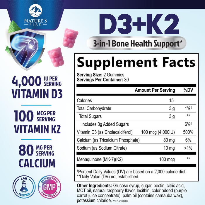 D3 K2 Gummies – 60 Gummies