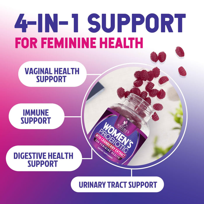 Probiotics for Women Gummies with Cranberry – 3 Billion CFU – 120 Gummies