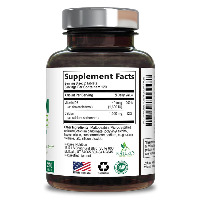 Calcium with Vitamin D – 1200mg – 240 Tablets