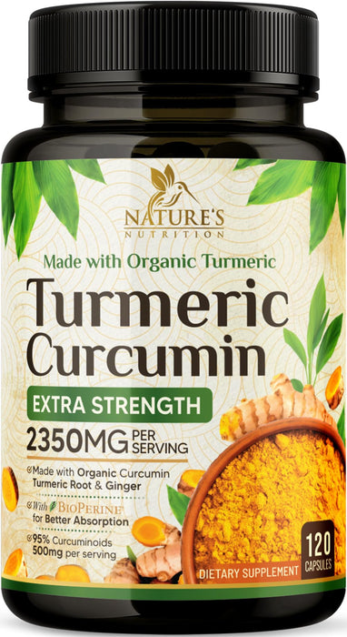 Turmeric Curcumin 1750mg with Organic Turmeric & Ginger – 120 Capsules