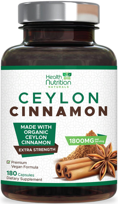 Ceylon Cinnamon Capsules 1800mg – 180 Capsules