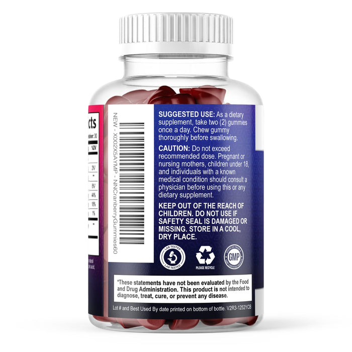 Cranberry Gummies 50:1 Cranberry Extract – 25,000mg – 60 Gummies