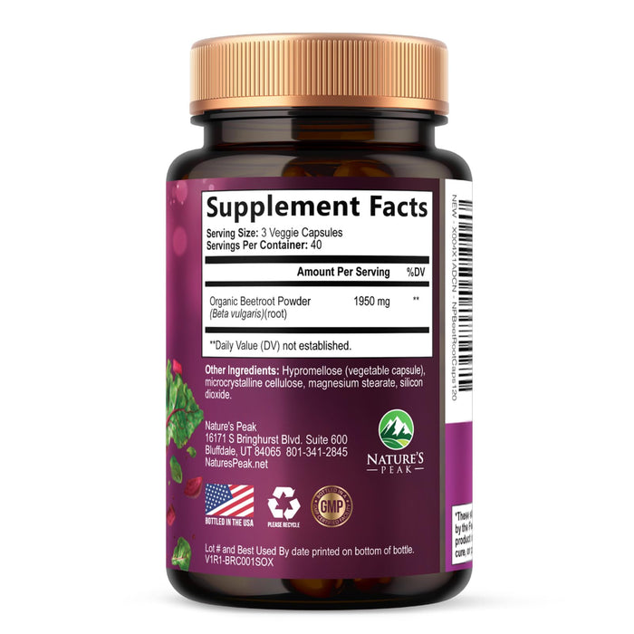 Beet Root Capsules 1950mg – 120 Count