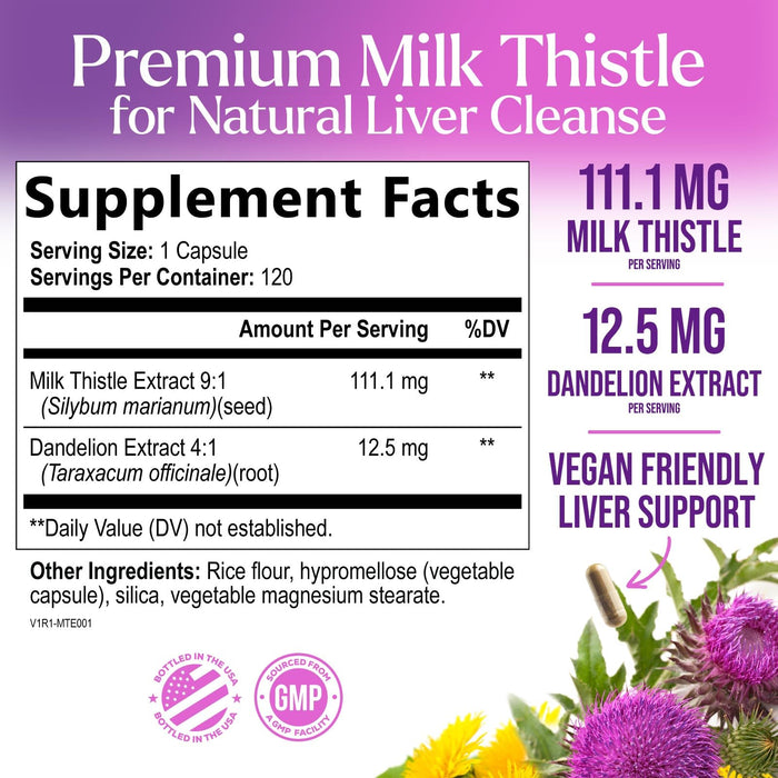 Milk Thistle Extract – 1000mg – 60 Capsules