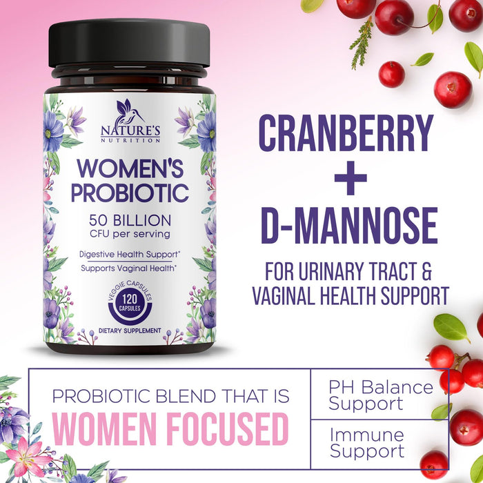 Probiotics for Women – 50 Billion CFU – 120 Capsules