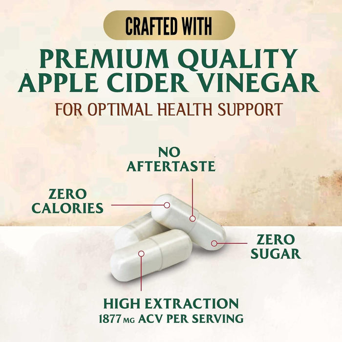 Apple Cider Vinegar Capsules for Detox and Cleanse, Digestion, and Immune Support, - 1300 mg per serving premium ACV Pills - Gluten Free, Keto Friendly, Non-GMO Supplement