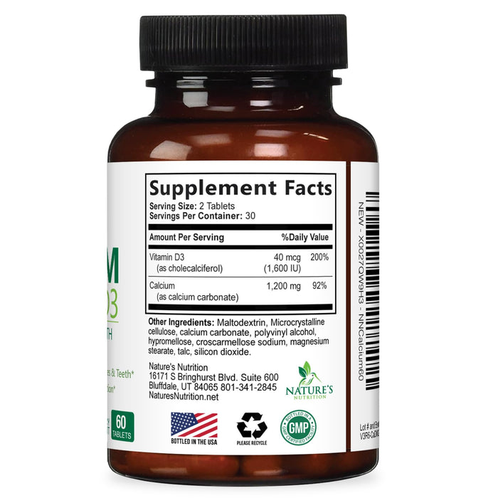 Calcium with Vitamin D – 1200mg – 60 Tablets