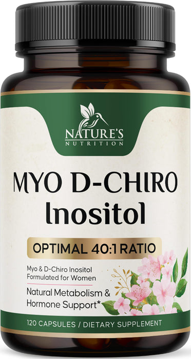 Myo-Inositol + D-Chiro Inositol 1025mg - 40:1 Ratio - 120 Capsules