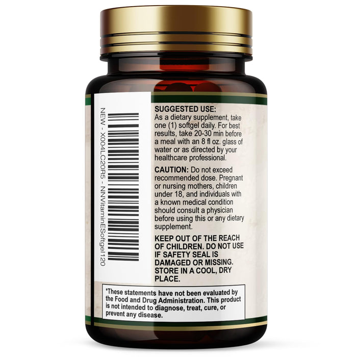 Vitamin E 400 IU Softgels (180mg DL-Alpha) – 120 Softgels
