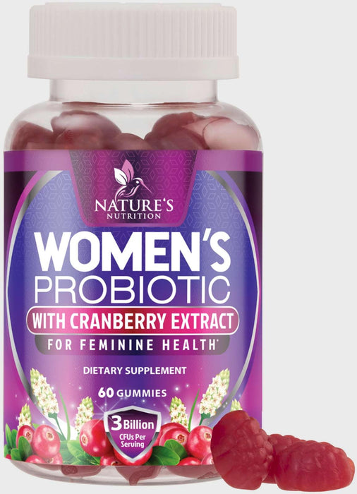 Probiotics for Women Gummies with Cranberry – 3 Billion CFU – 60 Gummies