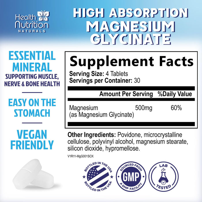 Magnesium Glycinate 250mg – 120 Tablets